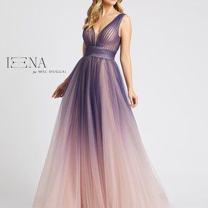 Mac Duggal Purple Ombre Tulle Ballgown Style #20221 (Size 0)